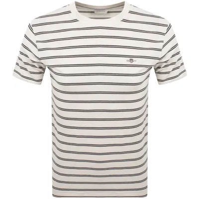 Gant Striped T Shirt Cream