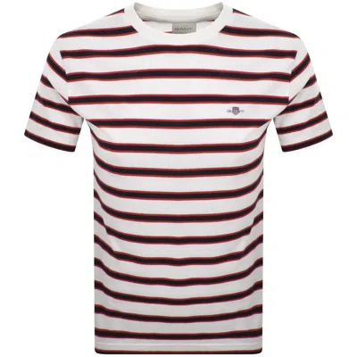 Gant Striped T Shirt Eggshell White
