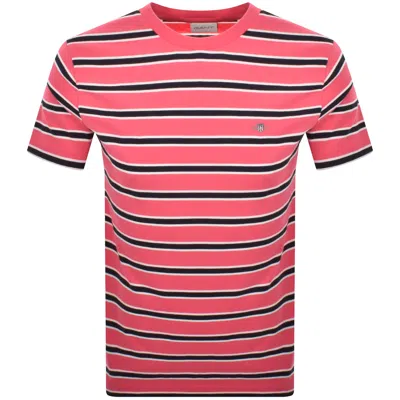 Gant Striped T Shirt Watermelon Pink