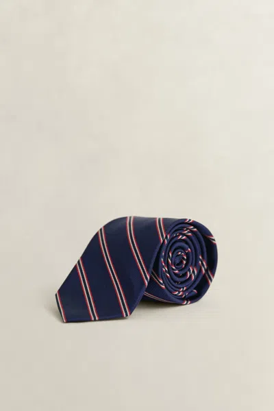 Gant Striped Tie In Blue