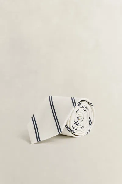 Gant Striped Tie In White