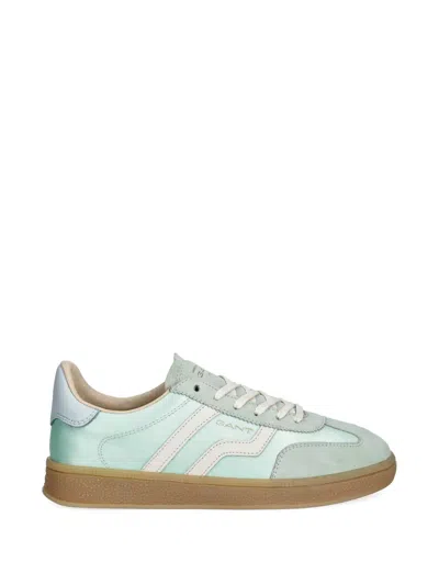 Gant Stripes Panelled Sneakers In Green