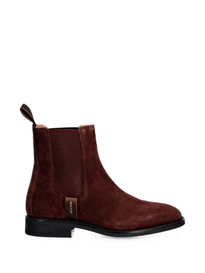 Gant Suede Chelsea Boots In Red