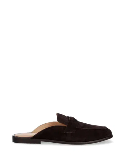 Gant Suede Flat Mules In Brown