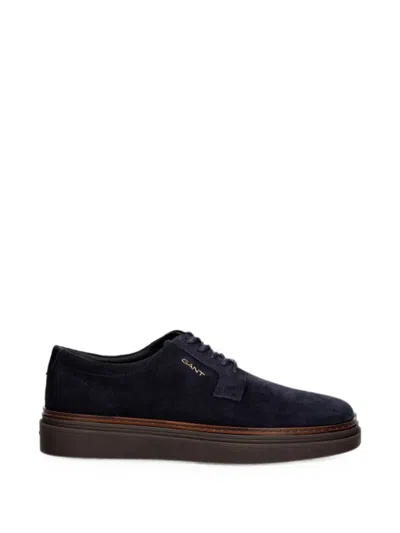 Gant Suede Logo-print Sneakers In Blue