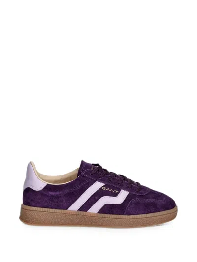 Gant Suede Logo-print Sneakers In Purple