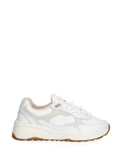 Gant Suede Panelled Lace-up Sneakers In White