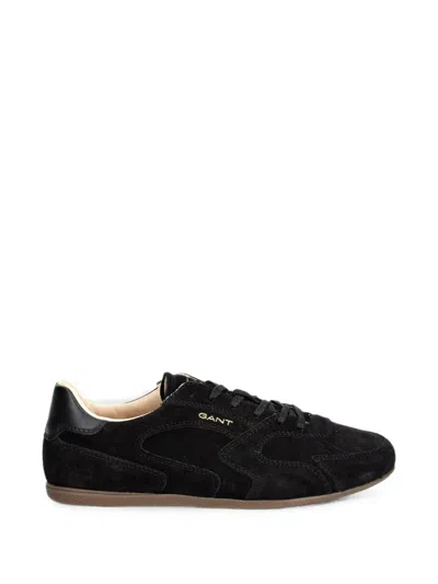Gant Suede Panelled Sneakers In Black