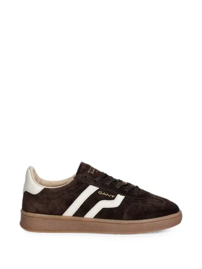 Gant Suede Panelled Sneakers In Black