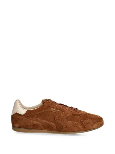 Gant Suede Panelled Sneakers In Brown