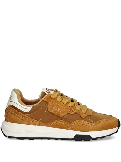 Gant Suede Panelled Sneakers In Brown