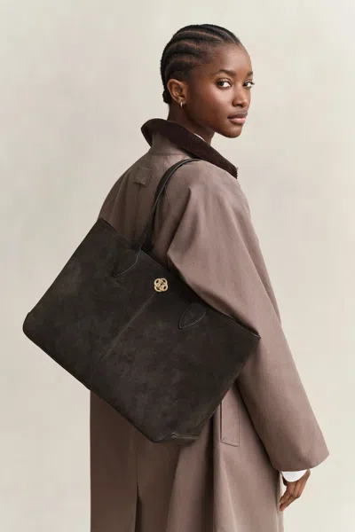 Gant Suede Tote Bag In Brown