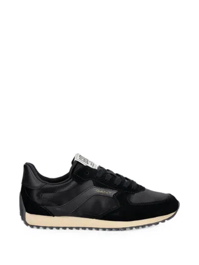 Gant Suede-panelled Lace-up Sneakers In Black