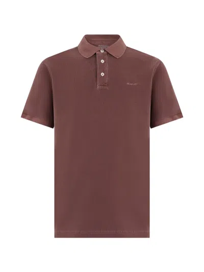 Gant Sunfaded Cotton Polo Shirt In Brown