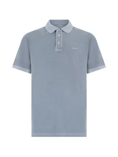 Gant Sunfaded Cotton Polo Shirt In Gray
