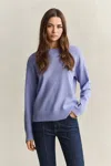 Gant Superfine Lambswool Crew Neck Sweater In Blue