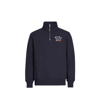 Gant Usa Flag Logo Half Zip Sweatshirt In Gray