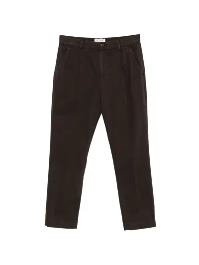 Gant Tapered Cotton-twill Trousers In Brown