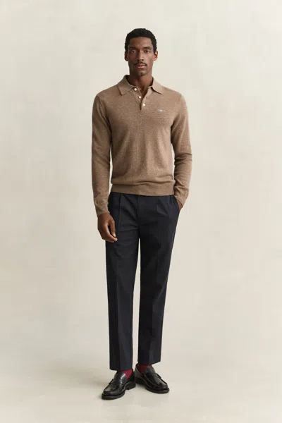 Gant Tapered Wool Pants In Black