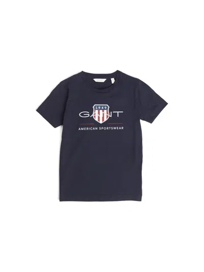 Gant Teens Archive Shield T-shirt In Evening Blue