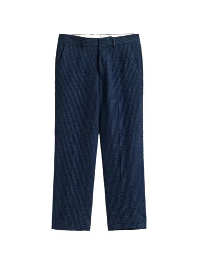 Gant Textured Trousers In Blue
