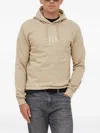 Gant Tonal Shield Embroidered-logo Hoodie In Neutral
