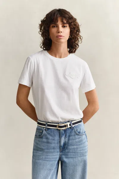 Gant Tonal Shield T-shirt In White