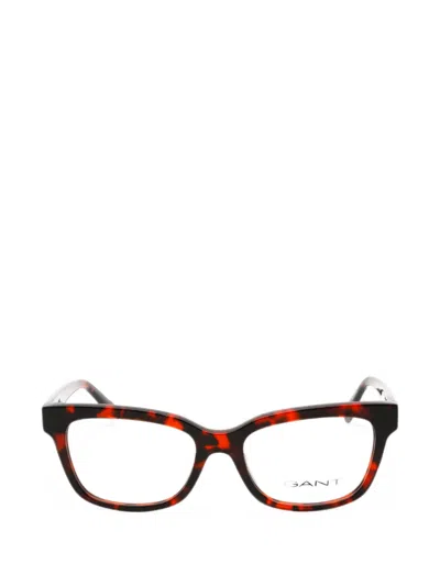 Gant Tortoiseshell-effect Rectangle-frame Glasses In Black