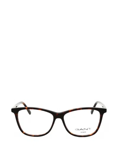 Gant Tortoiseshell-effect Rectangle-frame Glasses In Braun