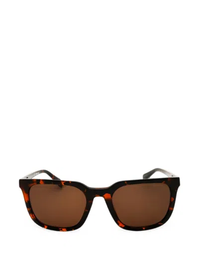 Gant Tortoiseshell-effect Rectangle-frame Sunglasses In Brown