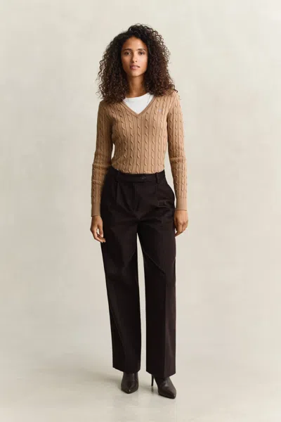 Gant Twill Velvet Pants In Brown