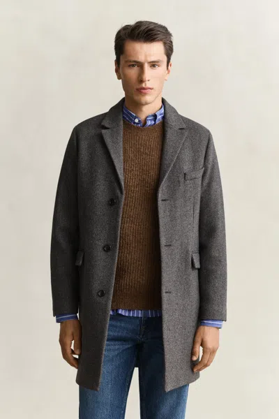 Gant Two-toned Wool Coat In Gray