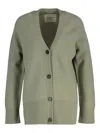 Gant V-neck Cardigan In Green