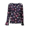 Gant Chic Long-sleeved V-neck Sweater In Blue In Blue