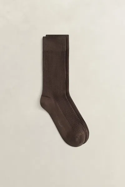Gant Waffle Socks In Brown