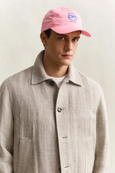 Gant Washed Crinkled Cap In Pink