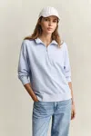 Gant Washed Shield Half-zip Sweatshirt In Blue