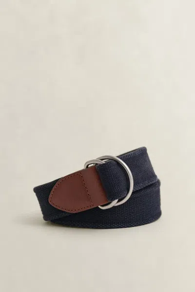 Gant Washed Webbing Belt In Blue