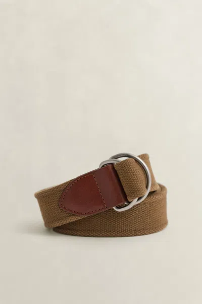 Gant Washed Webbing Belt In Brown