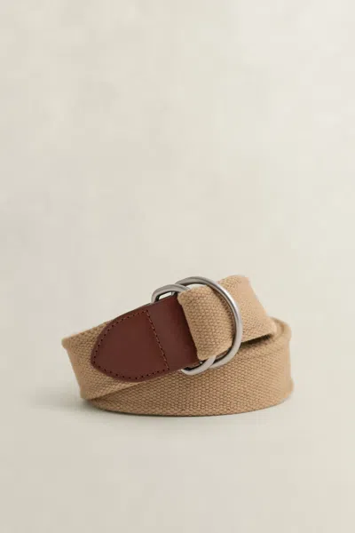 Gant Washed Webbing Belt In Brown