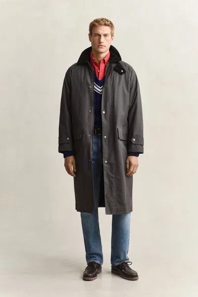 Gant Waxed Barn Coat In Gray