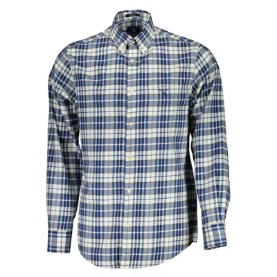 Gant White Cotton Shirt In Blue