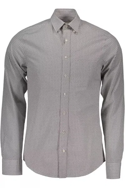 Gant White Cotton Shirt In Gray