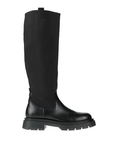 Gant Woman Boot Black Size 12 Textile Fibers, Leather