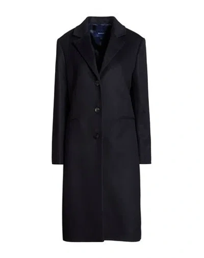 Gant Woman Coat Midnight Blue Size L Wool, Polyamide, Cashmere In Black