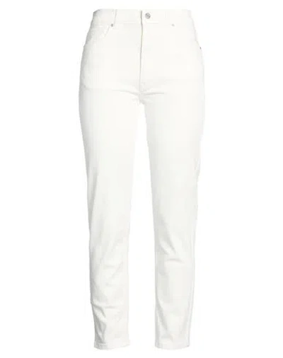Gant Woman Jeans White Size 30 Cotton, Elastane