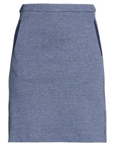 Gant Woman Mini Skirt Blue Size 10 Cotton, Polyamide