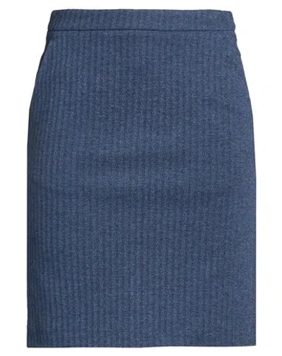 Gant Woman Mini Skirt Blue Size 14 Cotton, Polyamide, Elastane