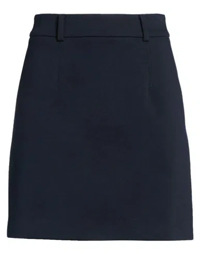 Gant Woman Mini Skirt Midnight Blue Size 12 Cotton, Polyester, Elastane