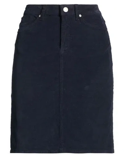 Gant Woman Mini Skirt Midnight Blue Size 4 Cotton, Elastane
